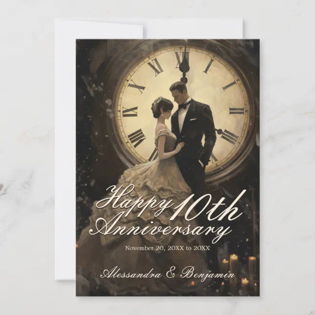 Timeless Love | Vintage Theme Happy Anniversary Card