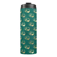 Vintage Grunge Teal and Gold Peacock Thermal Tumbler