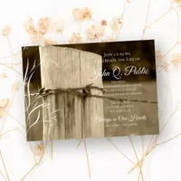 Rustic Fence Post Celebration of Life Memorial Invitation