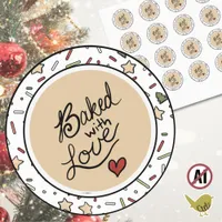 Baked with Love Christmas Cookie Sprinkles Classic Round Sticker