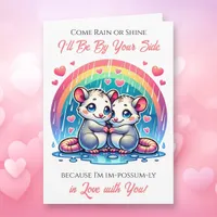 A Sweet Possum Themed Valentine's Day  Card