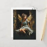 Beautiful Fairy in a Denim Dress Postcard