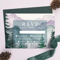 Misty Mountain Romance Wedding RSVP Card