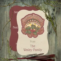 Christmas and Yule Blessings Holiday Flat Card