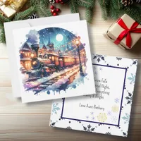 Vintage Train Station on Christmas Personalized