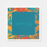 Orange & Teal Thanksgiving Napkins