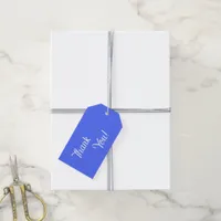 Blue Thank You Gift Tag with Hearts Pattern