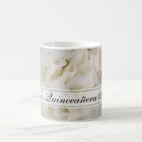 White Floral Quinceañera Coffee Mug