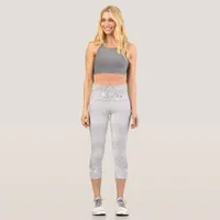Silver glitter capri leggings