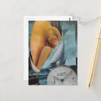 Sexy Beach Time Woman Collage  Postcard