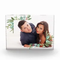 Watercolor Christmas Holly Jolly Couple photo