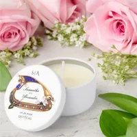 Venetian Gondola Ornate Black & White Wedding Mini Candle Favors
