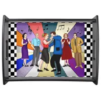 1950's Retro Nostalgic Couple Dancing Serving Tray