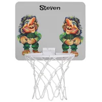 Scandinavian Funny Troll Illustration Watercolor Mini Basketball Hoop