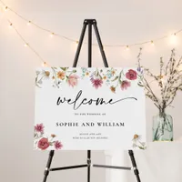 Wildflower Wedding Welcome Sign 