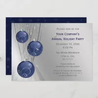 Blue Silver Festive Corporate holiday party Invite