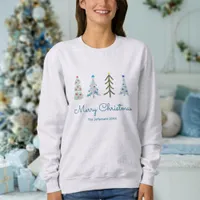 Cute Scandinavian Christmas trees hand drawn Sweatshirt