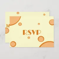 Retro Orange Circles Groove Wedding RSVP Enclosure Card
