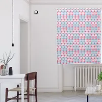 Pink & Blue Rectangular Plaid Pattern Baby Blackout Curtains