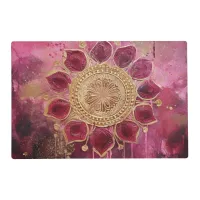 *~* BLESSED AP2 SACRED Mandala Deep Rose Placemat