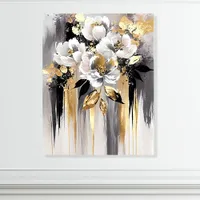 Luxury White and Gold Floral  Acrylic Photo Tile