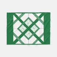 Fleece Blanket - Shamrocks on Squares