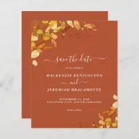 Budget Burnt Orange Botanical Save the Date