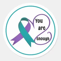"You Are Enough" Healing Hope Minimalist Quote Classic Round Sticker