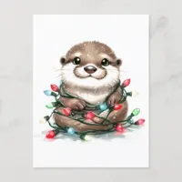 Christmas Otter Holiday Postcard