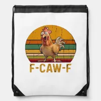 F-Caw-F Chicken Humor Essential Minimal Clean Drawstring Bag