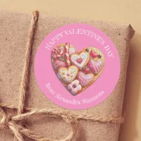 Cute Vibrant Heartful of Sweets Valentine’s Day Classic Round Sticker