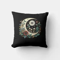 Aesthetic Goblincore Cottagecore Mushroom Minimal  Throw Pillow
