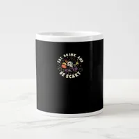 Spooky Skeleton Celebrating Halloween Eat Drink Giant Coffee Mug