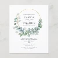 Silver Sage Geometric Eucalyptus Wedding Invite Flyer
