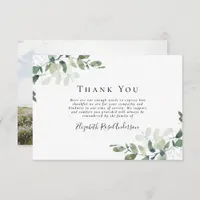 Sympathy Photo Eucalyptus Funeral Thank You Card