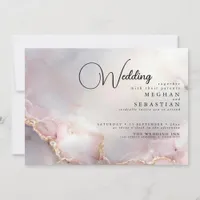 Exotic Blush  Marbled Opal Invitation