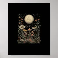 Cottagecore Moon Mushroom Moonphase Goblincore Poster