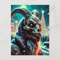 Old Tup (goat head skeleton)  Christmas horror Postcard