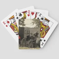 Amish Horse and Buggy Sepia Postcard Digital Art Poker Cards