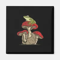 Frog Mushroom Cottagecore Classic Retro Appeal Magnet