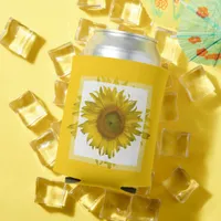 Yellow Sunflower Wedding Favor Can Cooler