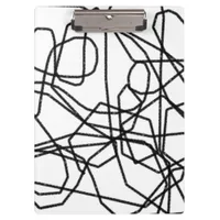 Black and White Squiggly Line Personalized Clipboard