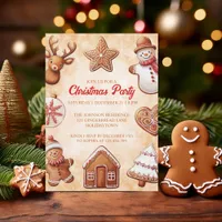 Gingerbread Cookies Christmas Party Invitation