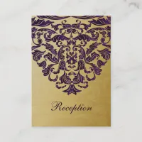 purple gold wedding Reception Cards