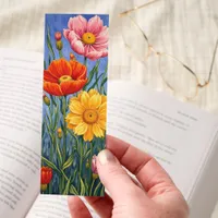 Wildflowers Pink Orange Yellow Two-sided Bookmarks