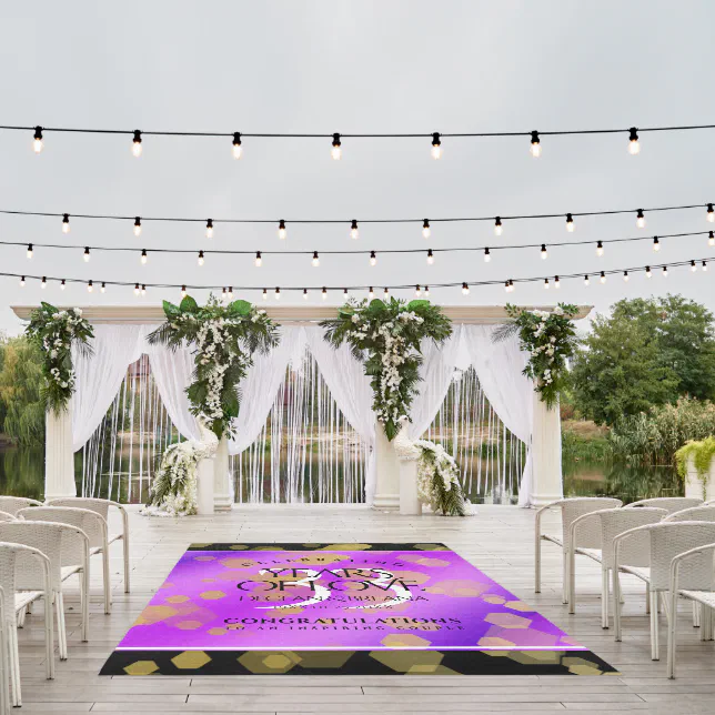 Elegant 33rd Amethyst Wedding Anniversary Outdoor Rug