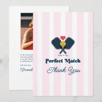 Perfect Match Pickleball Bridal Shower Photo Thank You Card