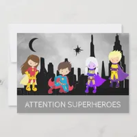 *~* SUPERHEROS Children Birthday Party Invitation