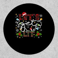Let's Get Lit Drinking Santa Christmas Lights Patch