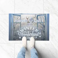 Christmas Watercolor Winter Wonderland Decoration Doormat